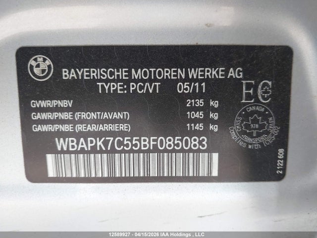 Aukcja sprzedaży 2011 Bmw 328i Xdrive, vin: WBAPK7C55BF085083, numer aukcji: 12589927