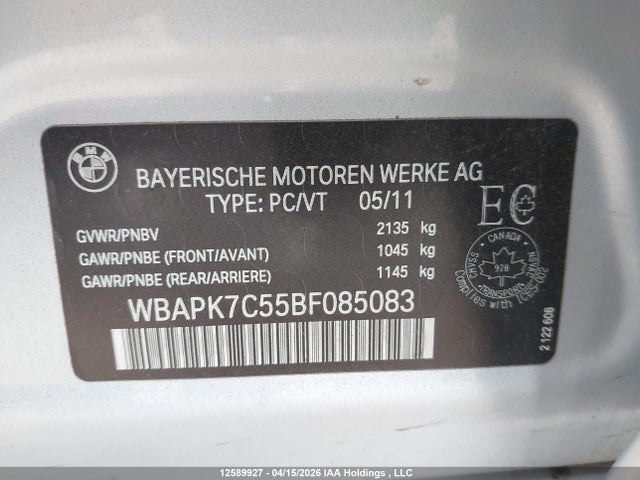 Aukcja sprzedaży 2011 Bmw 328i Xdrive, vin: WBAPK7C55BF085083, numer aukcji: 12589927