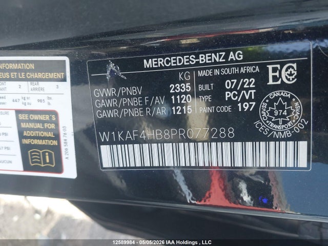 W1KAF4HB8PR077288 Mercedes-Benz C 300 4matic