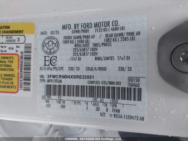 3FMCR9BNXSRE33551 Ford Bronco Sport Big Bend