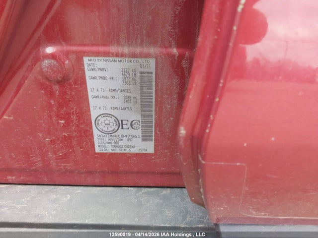 5N1AT2MV4FC847961 Nissan Rogue S/sl/sv