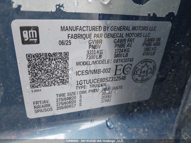 1GTUUCE80SZ312548 GMC Sierra K1500 Elevation