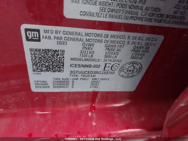 GMC Sierra K1500 Elevation 2024 3GTUUCED3RG158750 Image 19
