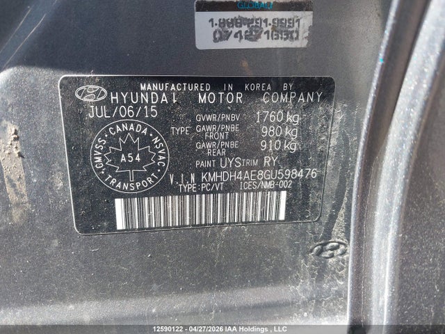 Продаж на аукціоні авто 2016 Hyundai Elantra Sport Appearance, vin: KMHDH4AE8GU598476, номер лоту: 12590122