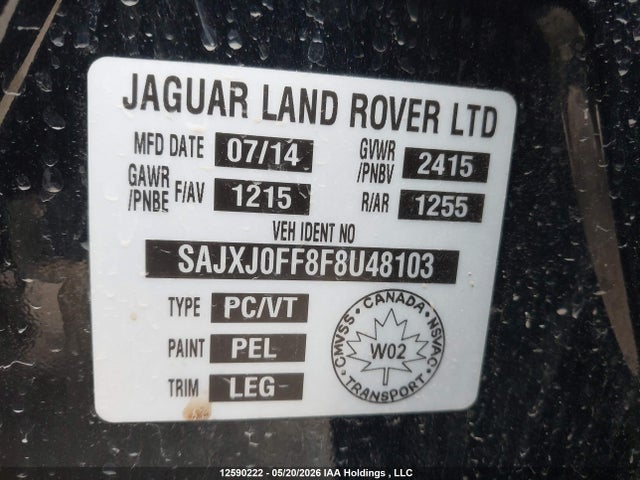 SAJXJ0FF8F8U48103 Jaguar Xf Luxury/sport