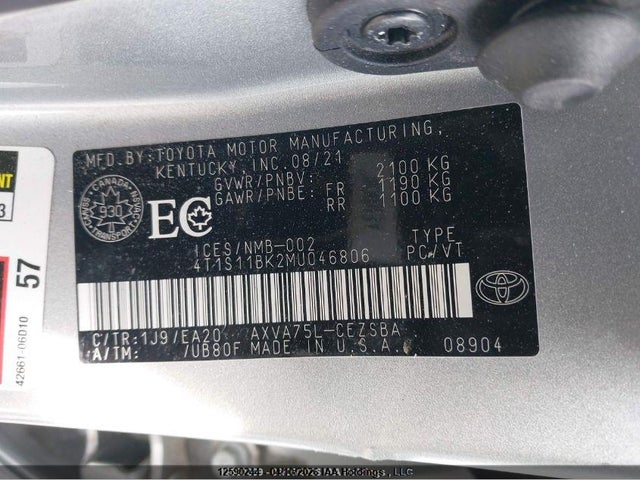 4T1S11BK2MU046806 Toyota CAMRY SE