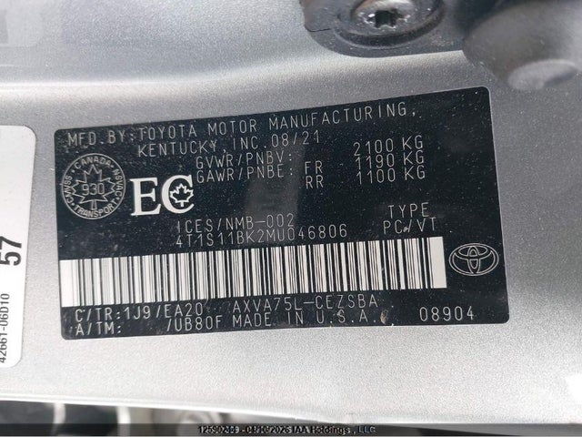 4T1S11BK2MU046806 Toyota CAMRY SE