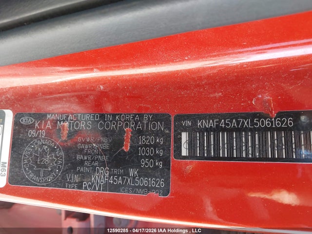 KNAF45A7XL5061626 KIA Forte5 Gt/gt Limited