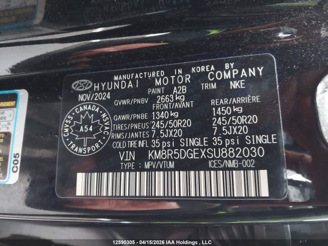 Aukcja sprzedaży 2025 Hyundai Palisade Ultimate Calligraphy Night, vin: KM8R5DGEXSU882030, numer aukcji: 12590305