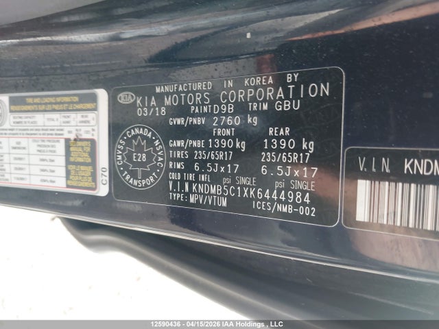 KNDMB5C1XK6444984 KIA Sedona Lx/lx+