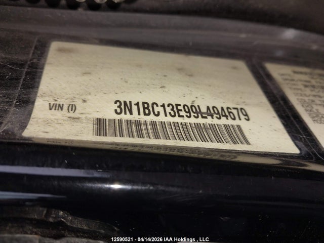 12590521 :رقم المزاد ، 3N1BC13E99L494679 vin ، 2009 Nissan Versa S/sl مزاد بيع
