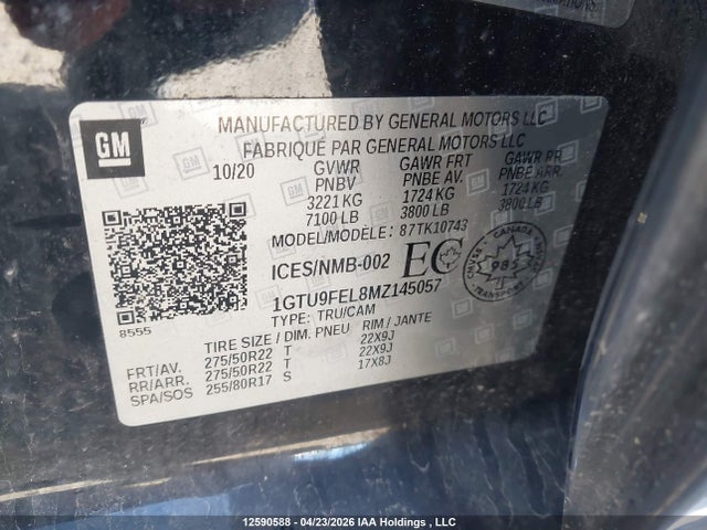 1GTU9FEL8MZ145057 GMC Sierra 1500 Denali