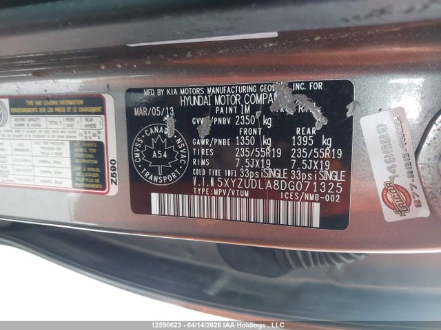 Продаж на аукціоні авто 2013 Hyundai Santa Fe Sport 2.0t Se, vin: 5XYZUDLA8DG071325, номер лоту: 12590623