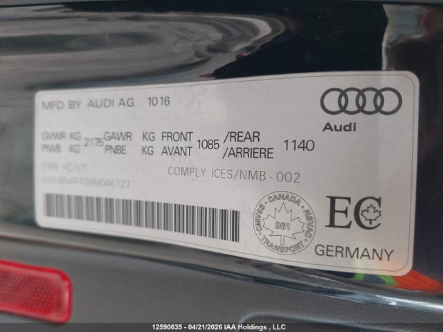 WAUBNAF42HN046127 Audi A4