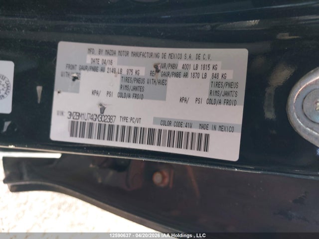 3MZBM1U74GM302387 Mazda MAZDA3
