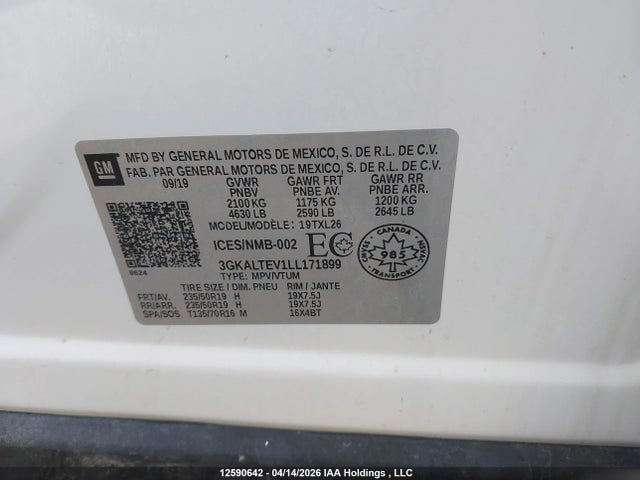 3GKALTEV1LL171899 GMC Terrain Sle
