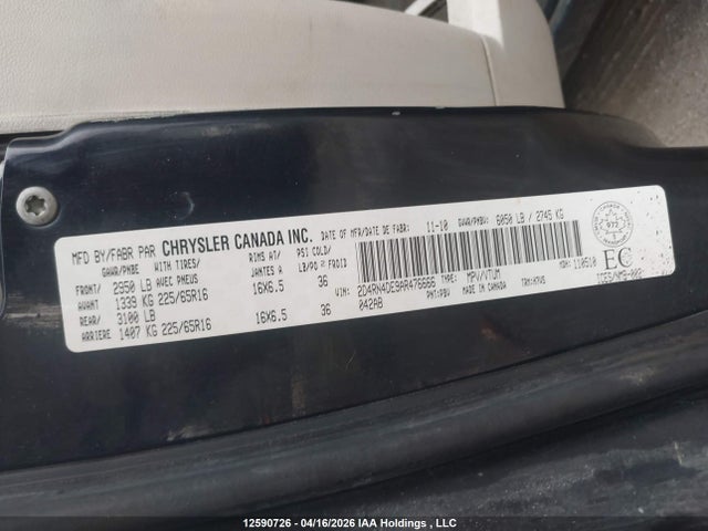 Продажа на аукционе авто 2010 Dodge Grand Caravan Se, vin: 2D4RN4DE9AR476666, номер лота: 12590726