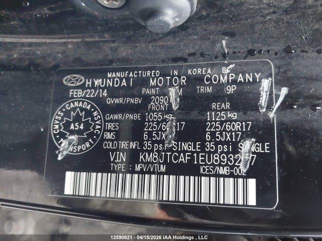 KM8JTCAF1EU893257 Hyundai TUCSON GLS