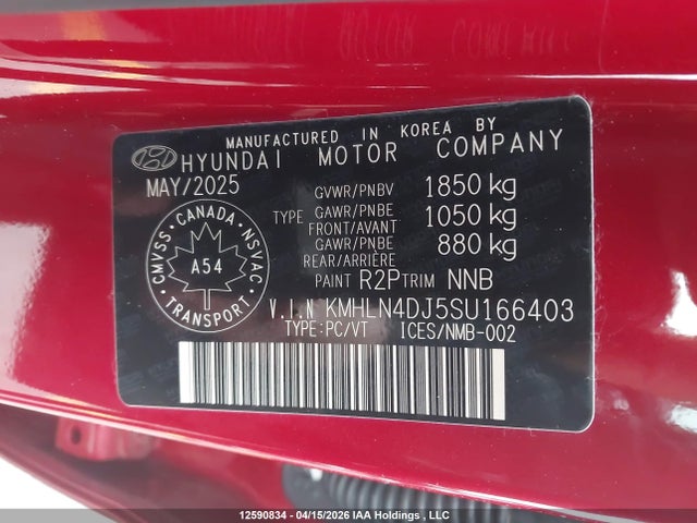 Продаж на аукціоні авто 2025 Hyundai Elantra Limited, vin: KMHLN4DJ5SU166403, номер лоту: 12590834