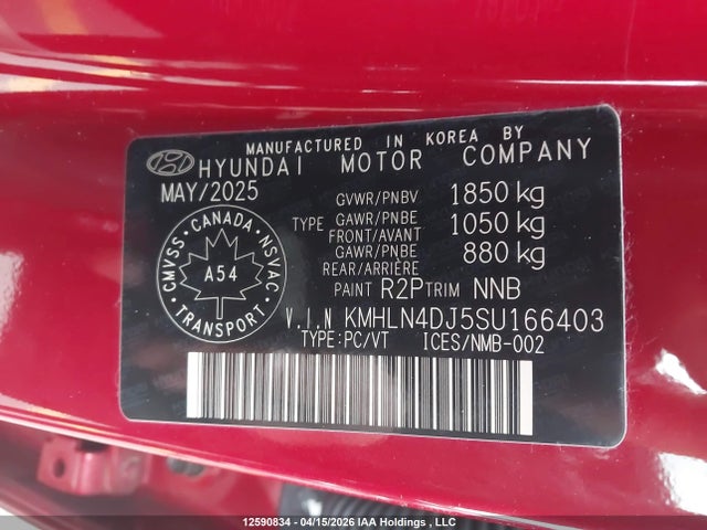 Продаж на аукціоні авто 2025 Hyundai Elantra Limited, vin: KMHLN4DJ5SU166403, номер лоту: 12590834