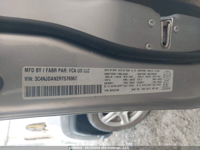 Продажа на аукционе авто 2024 Jeep Compass Sport, vin: 3C4NJDAN2RT576967, номер лота: 12590849