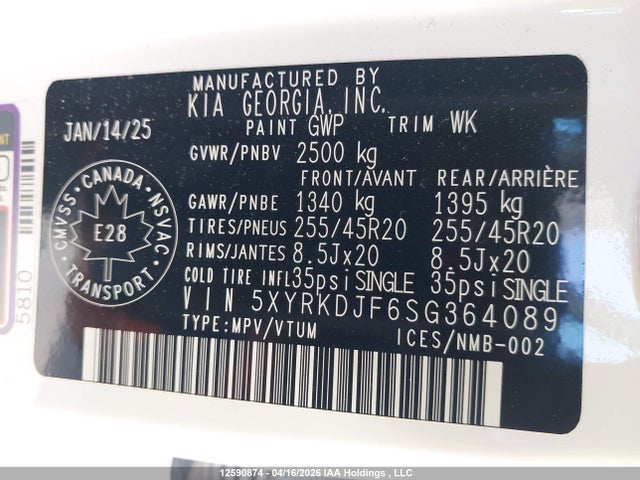5XYRKDJF6SG364089 KIA Sorento 2.5t X-line Limited/2.5t X-pro