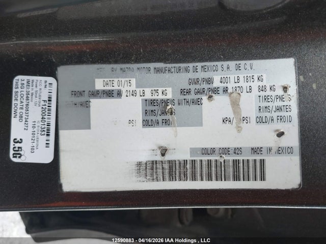 12590883 :رقم المزاد ، 3MZBM1L79FM186751 vin ، 2015 Mazda Mazda3 مزاد بيع