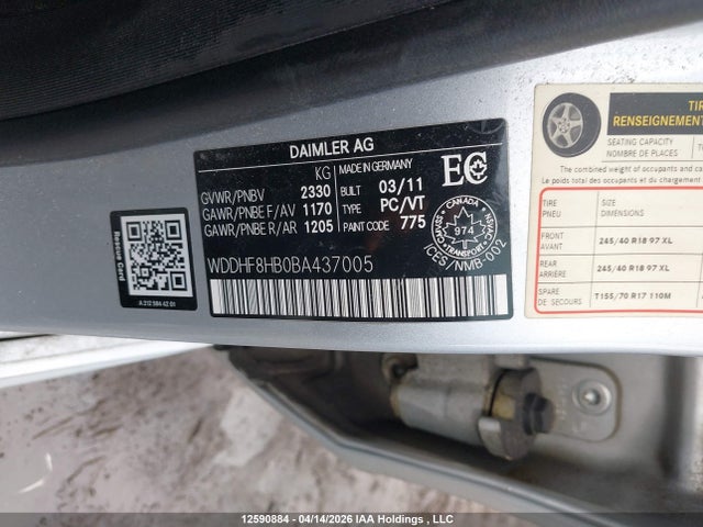 12590884 :رقم المزاد ، WDDHF8HB0BA437005 vin ، 2011 Mercedes-benz E 350 4matic مزاد بيع
