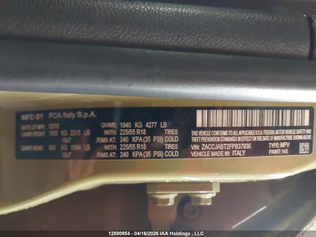 ZACCJABT2FPB37936 Jeep Renegade