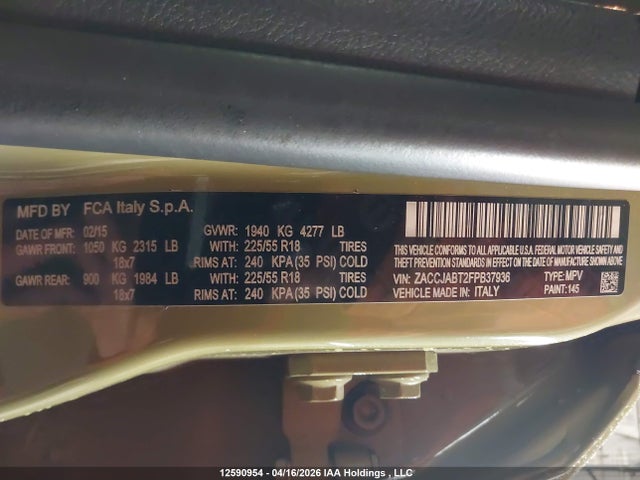 ZACCJABT2FPB37936 Jeep Renegade