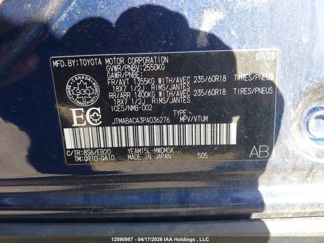 Toyota Bz4x 2023 JTMABACA3PA036276 Image 18