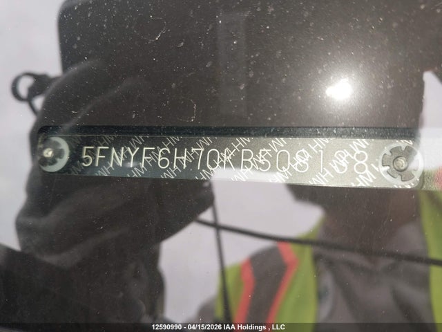 5FNYF6H70KB508138 Honda Pilot Ex-l Navi