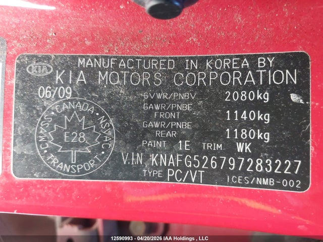 Продажа на аукционе авто 2009 Kia Rondo Ex-v6/ex-v6 Luxury, vin: KNAFG526797283227, номер лота: 12590993