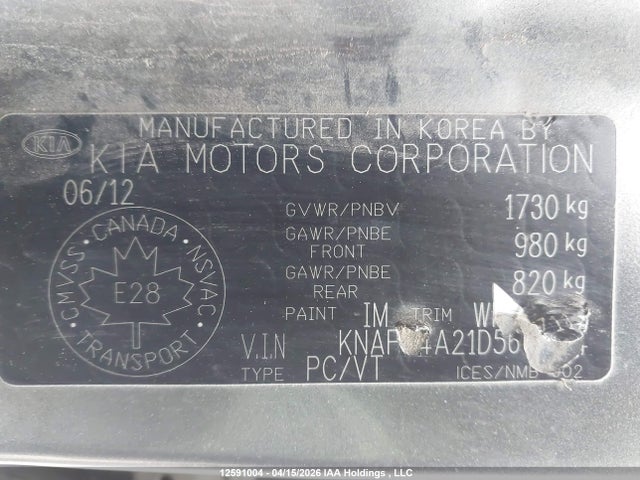2013 Kia Forte Ex მანქანა იყიდება აუქციონზე, vin: KNAFU4A21D5671124, აუქციონის ნომერი: 12591004