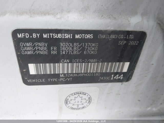 ML32AUHJ8PH001180 Mitsubishi Mirage Es/le