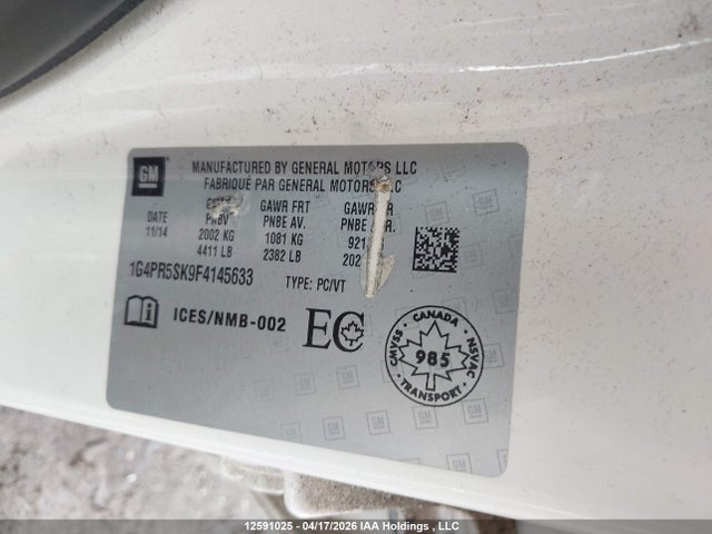 Продажа на аукционе авто 2015 Buick Verano, vin: 1G4PR5SK9F4145633, номер лота: 12591025