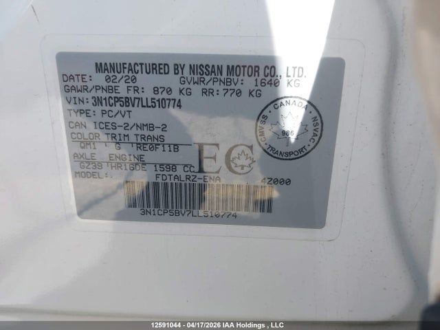 3N1CP5BV7LL510774 Nissan Kicks