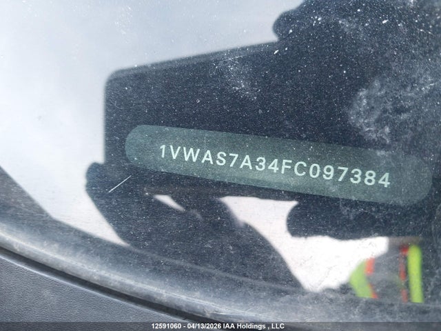 12591060 :رقم المزاد ، 1VWAS7A34FC097384 vin ، 2015 Volkswagen Passat S مزاد بيع
