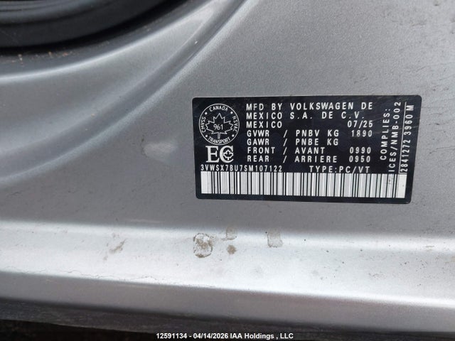 3VWSX7BU7SM107122 Volkswagen Jetta Comfortline
