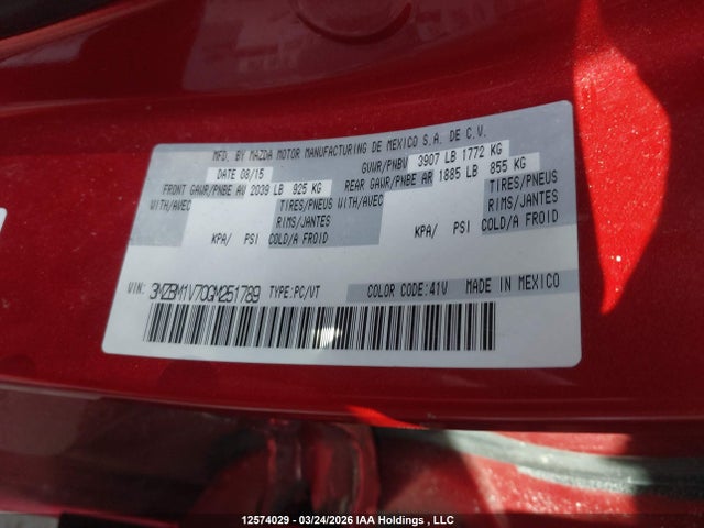 3MZBM1V70GM251789 Mazda Mazda3 Gs