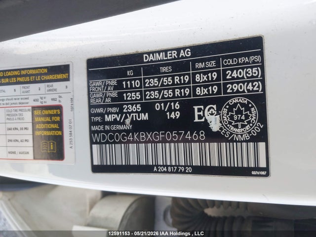 WDC0G4KBXGF057468 Mercedes-Benz Glc 300 4matic