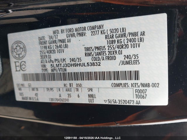 Lincoln Mkc Reserve 2017 5LMTJ3DH9HUL53832 Image 9