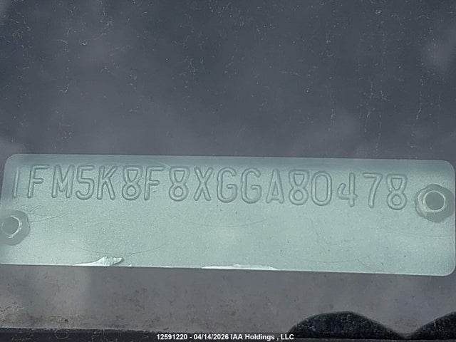 1FM5K8F8XGGA80478 Ford Explorer Limited