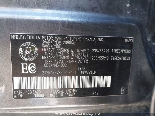 2T3R1RFV8PC357171 Toyota Rav4 Xle