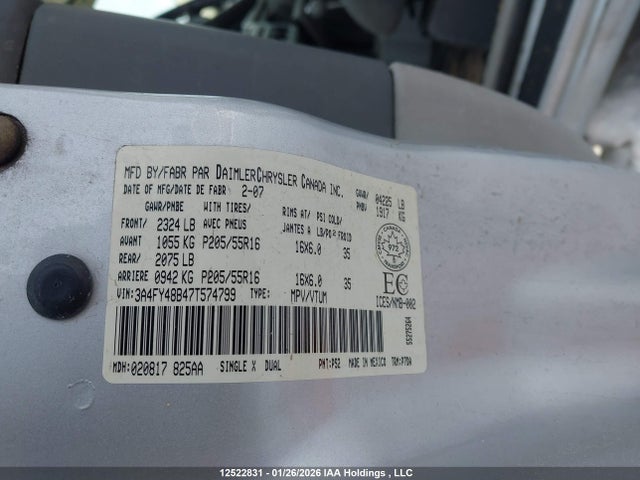 Продажа на аукционе авто 2007 Chrysler Pt Cruiser, vin: 3A4FY48B47T574799, номер лота: 12522831