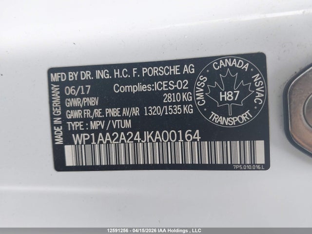 Porsche Cayenne 2018 WP1AA2A24JKA00164 Image 9
