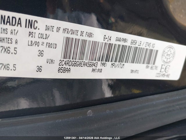 2C4RDGBG0ER456043 Dodge Grand Caravan Se