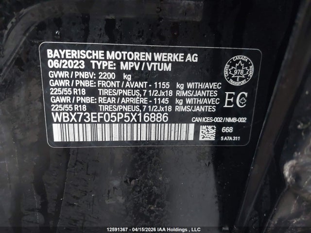 WBX73EF05P5X16886 BMW X1 Xdrive28i