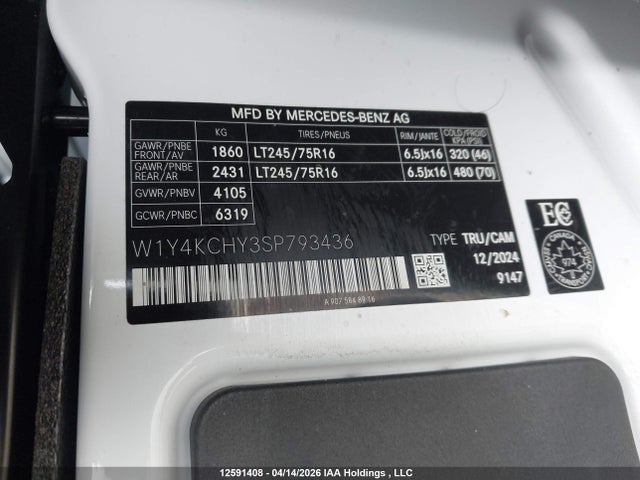W1Y4KCHY3SP793436 Mercedes-Benz Sprinter 2500