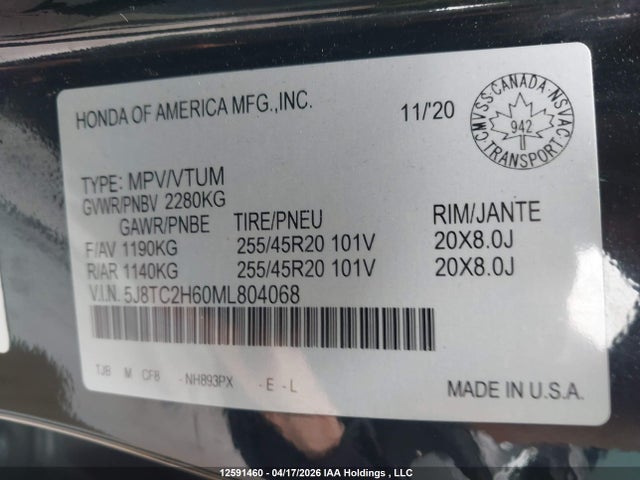5J8TC2H60ML804068 Acura Rdx A-spec
